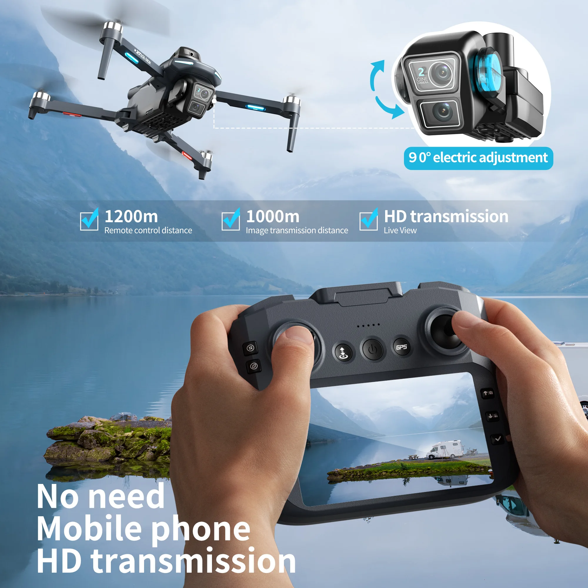 Drone GPS Lenovo XT606 MAX 4K  - Drone Gps Mount avis et prix